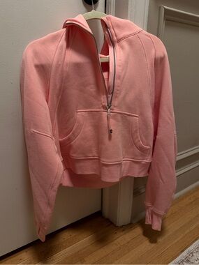 Peach Lululemon Cropped Scuba Hoodie